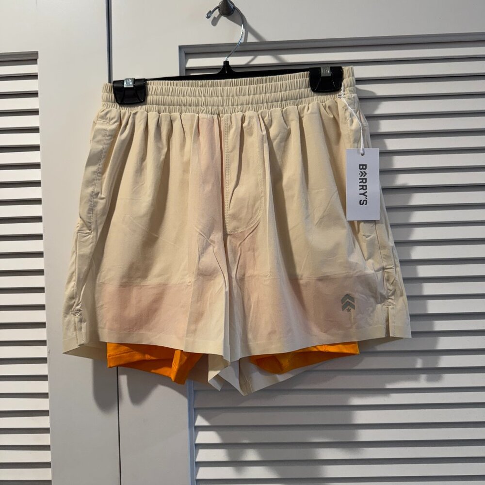 Small Cream/Orange Lululemon 5inch shorts